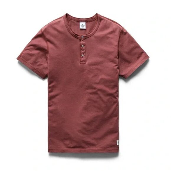 [NWT] Reigning Champ Ringspun Lightweight Jersey Short Sleeve Henley Tee Russet - Picture 1 of 7